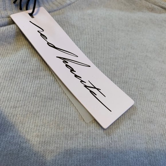 Red Haute NWT Soft Icy Blue and Navy Mock Turtleneck Sweater Size S - Picture 11 of 14